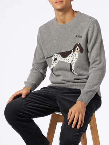 Man Crewneck Donegal Sweater With Country Dog Jacquard Print - MC2 Saint Barth - Modalova