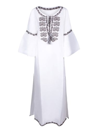 Embroidered Kaftan Dress And Brown - Parosh - Modalova