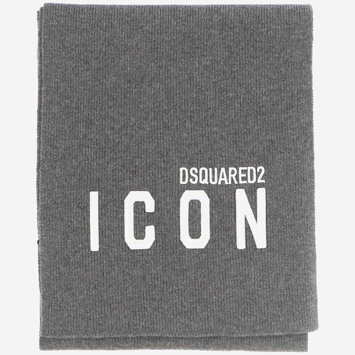 Logo Embroidered Knitted Scarf - Dsquared2 - Modalova