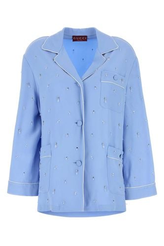 Gucci Powder Blue Crepe Shirt - Gucci - Modalova