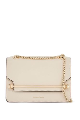 East/west Mini Compact Shoulder Bag In Vanilla Calf Leather - Strathberry - Modalova