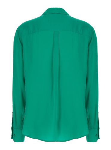 Slim Signature Emerald Shirt With Classic Collar In Silk Woman - Equipment - Modalova