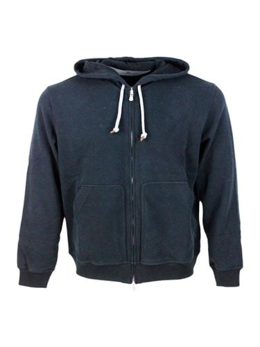 Hooded Sweatshirt With Drawstring In Soft And Precious Cotton With Zip Closure - Brunello Cucinelli - Modalova
