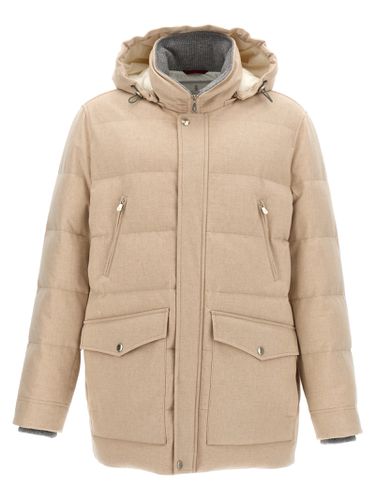 Long Hooded Down Jacket - Brunello Cucinelli - Modalova