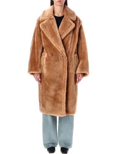 Biba Long Faux Fur Camel Coat - STAND STUDIO - Modalova