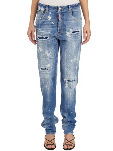 Embellished Distressed High-waist Jeans - Dsquared2 - Modalova