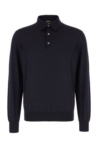 Midnight Blue Cashmere Blend Polo Shirt - Zegna - Modalova