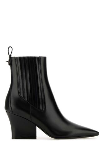 Black Leather Vlogo Lockette Ankle Boots - Valentino Garavani - Modalova