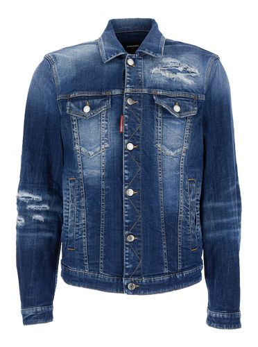 Dan Destroyed Denim Jacket - Dsquared2 - Modalova