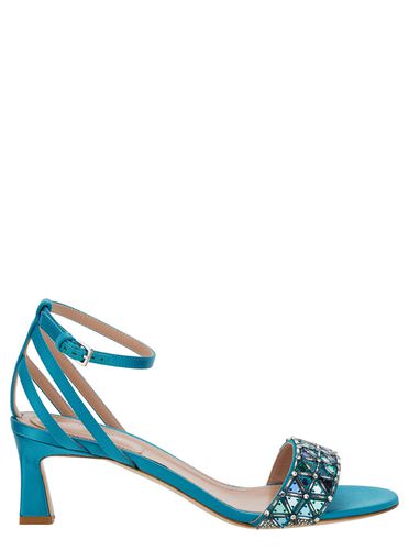 Light Blue Sandals With Mirror-like Details In Leather Woman - Alberta Ferretti - Modalova