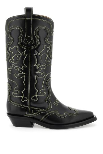 Ganni Embroidered Western Boots - Ganni - Modalova