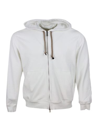 Hooded Sweatshirt With Drawstring And Zip Closure - Brunello Cucinelli - Modalova