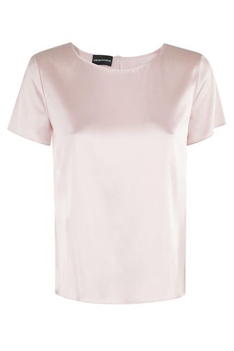 Crewenck Lightweight Satin T-shirt - Emporio Armani - Modalova