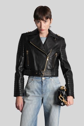 Biker Jacket In Leather - Balmain - Modalova
