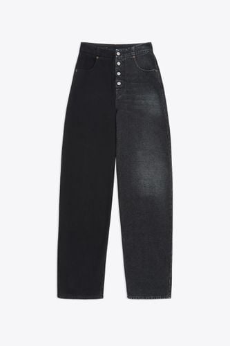 Pantalone 5 Tasche Black And Grey Half And Half Baggy Fit Jeans - MM6 Maison Margiela - Modalova