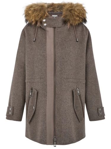 Parosh Beige Coat With Fur Border - Parosh - Modalova