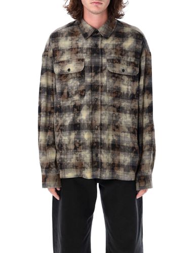 Curved Logo Checkered Shirt - Palm Angels - Modalova