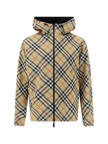 Logo Embroidered Checked Reversible Jacket - Burberry - Modalova