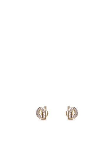 Gancini Earrings With Rhinestones - Ferragamo - Modalova