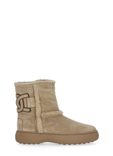 Suede And Sheepskin Ankle Boot - Tod's - Modalova