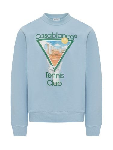 Stretch Cotton Sweatshirt With Print - Casablanca - Modalova