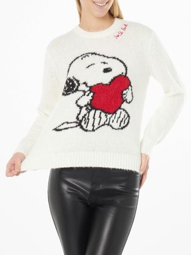 Woman Crewneck Sweater With Snoopy And Woodstock Print Ad Rhinestones Heart Snoopy Peanuts Special Edition - MC2 Saint Barth - Modalova