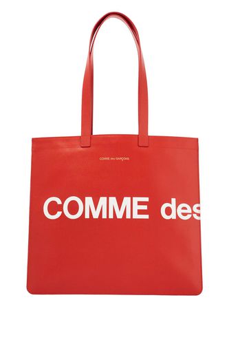 Leather Tote Bag With Logo - Comme des Garçons Wallet - Modalova