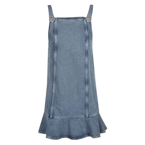 Ganni Square Neck Denim Mini Dress - Ganni - Modalova