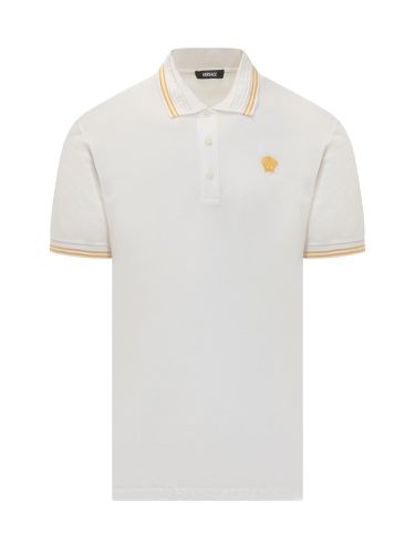 Medusa With Greca Jacquard Polo Shirt - Versace - Modalova