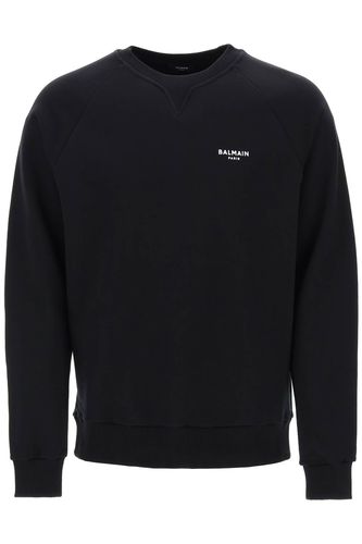 Crew-neck Sweatshirt With Flocked Logo - Balmain - Modalova