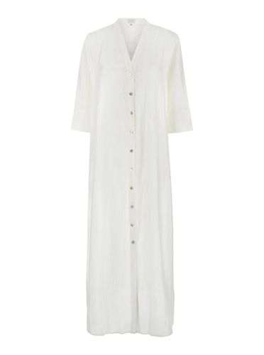 Long Dress With Buttons In Silk Woman - The Rose Ibiza - Modalova