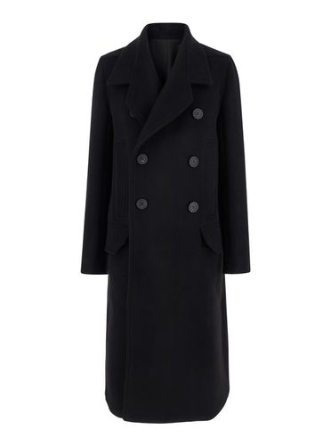 Double-breasted Long Coat With Wide Revers In Wool Woman - Rick Owens - Modalova