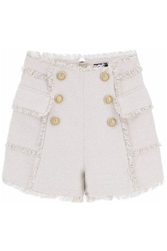 Balmain Frayed Linen Shorts - Balmain - Modalova