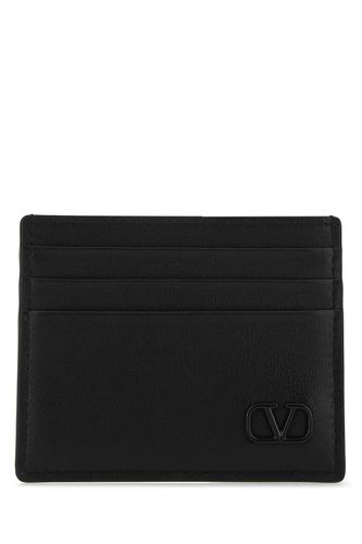 Black Leather Card Holder - Valentino Garavani - Modalova