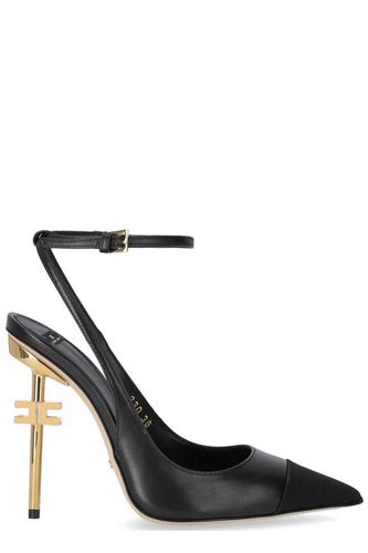 Sculpted Heel Slingback Pumps - Elisabetta Franchi - Modalova