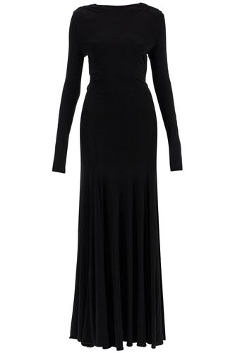 Long Black Viscose Maxi Dress With Copper And Stone Decoration - Christopher Esber - Modalova