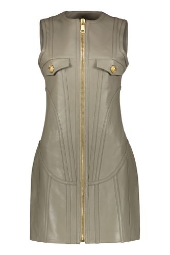 Balmain Leather Mini Dress - Balmain - Modalova