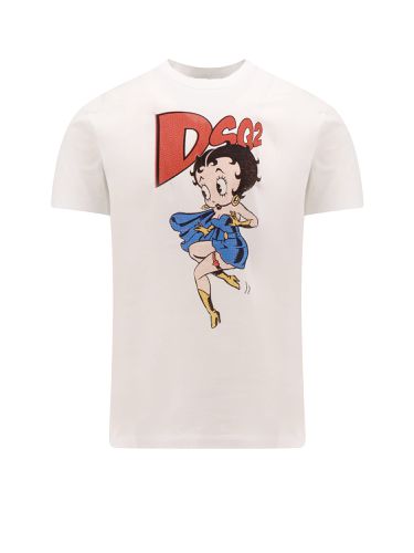 Cotton T-shirt With Betty Boop Print And Logo - Dsquared2 - Modalova