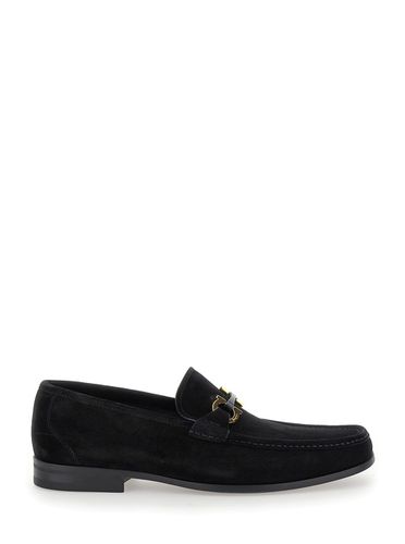 Grandioso 2 Loafers With Gancini In Suede Man - Ferragamo - Modalova