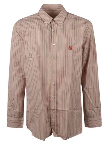 Etro Logo Embroidered Stripe Shirt - Etro - Modalova