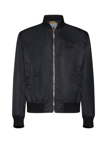 Barocco 600 Black Nylon Bomber Jacket - Versace - Modalova