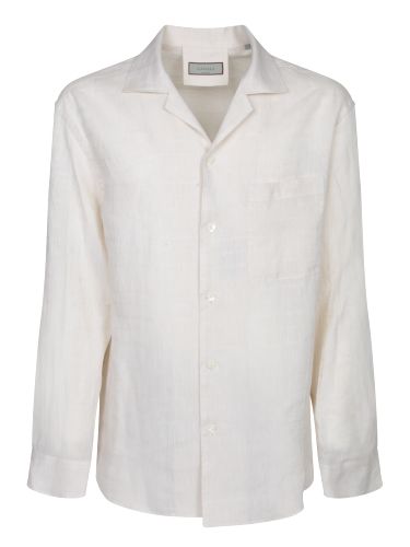 Canali Cream Geometric Linen Shirt - Canali - Modalova