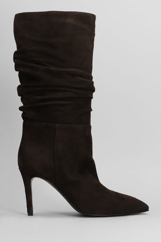 High Heels Boots In Dark Brown Suede - Via Roma 15 - Modalova
