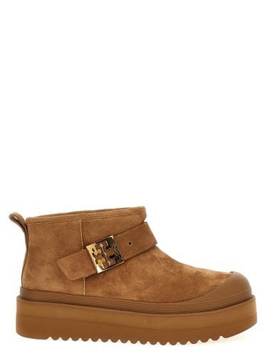 Mellow Shearling Platform Ankle Boots - Tory Burch - Modalova