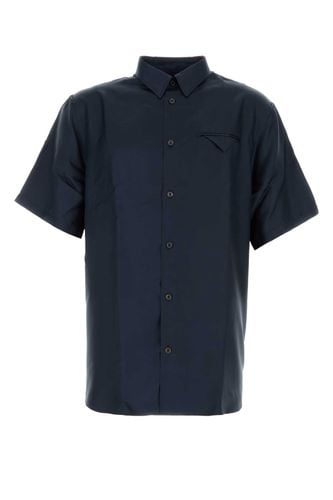 Prada Dark Blue Satin Shirt - Prada - Modalova