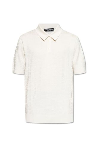 Dg Logo Jacquard Knitted Polo Shirt - Dolce & Gabbana - Modalova