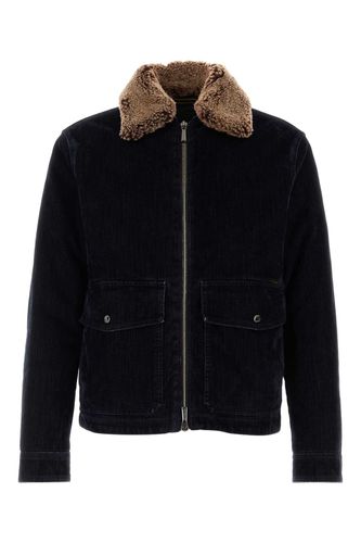 Dark Blue Velvet Hendric Down Jacket - Moorer - Modalova