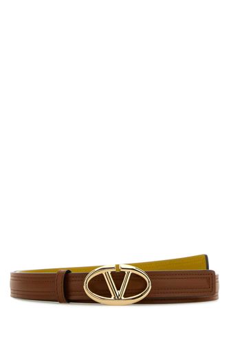 Caramel Leather Reversible Belt - Valentino Garavani - Modalova