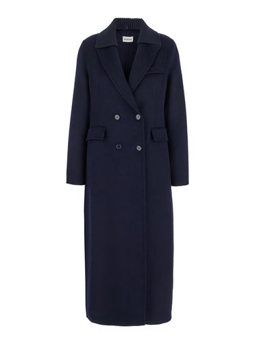 Long Double-breasted Coat With Ribbed Revers In Wool Woman - Parosh - Modalova