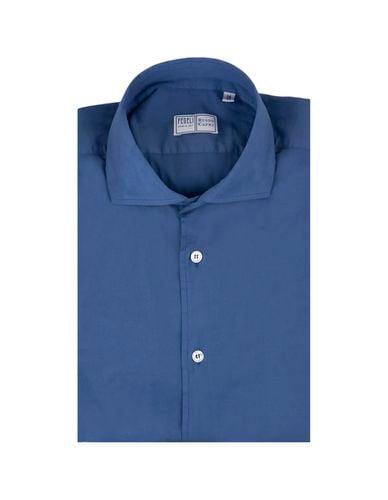 Fedeli Sean Shirt In Blue Panamino - Fedeli - Modalova